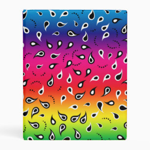 Paisley Rainbow Mini Binder