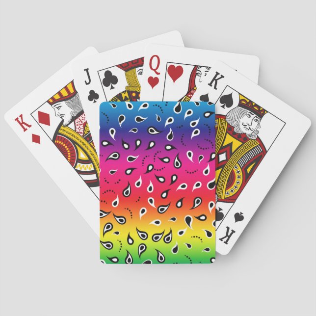 Paisley Rainbow Poker Cards (Back)