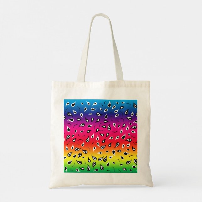 Paisley Rainbow Tote Bag (Back)