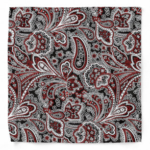 Paisley Red & Black Bandana