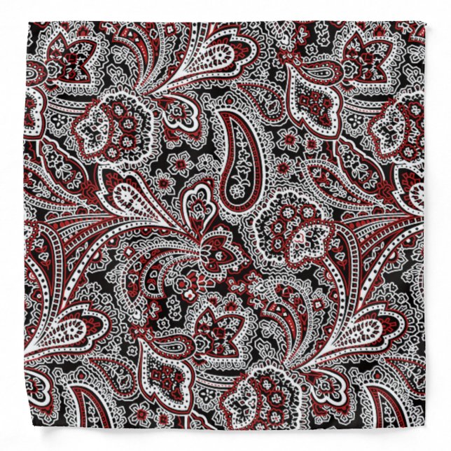 Paisley Red & Black Bandana (Front)