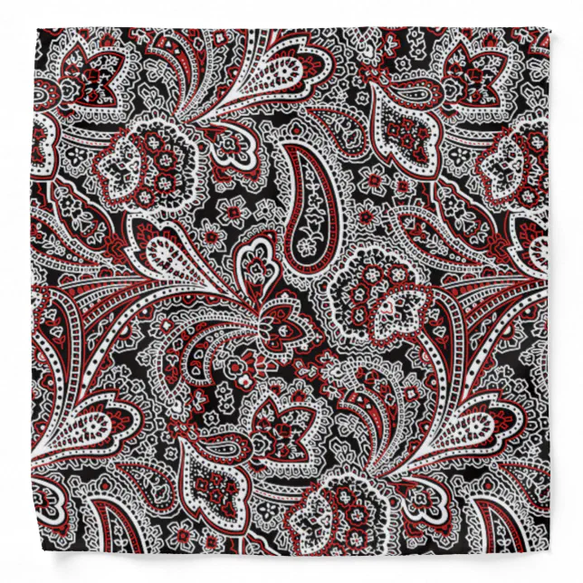 Paisley Red & Black Bandana | Zazzle