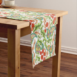 Paisley Red Raspberries Short Table Runner