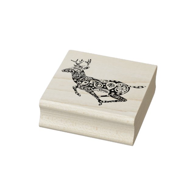 Paisley Reindeer - Christmas Rubber Stamp (Stamp)