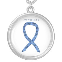 Paisley Ribbon Thyroid Disease Awareness Necklace