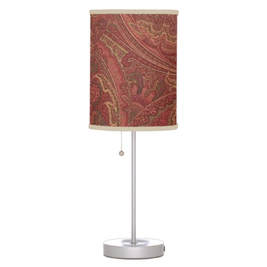 Paisley sage, wine, butter Table Lamp (Right)