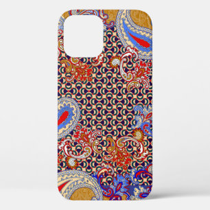 Paisley Scarf: Multicolor Fabric Design iPhone 12 Case
