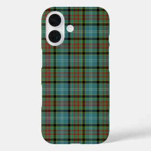 Paisley Scotland Tartan Turquoise and Black Plaid iPhone 16 Case
