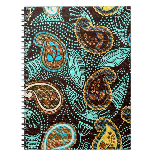 Paisley seamless pattern jeans texture effect  notebook