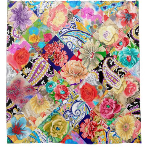 Paisley Seamless Textile floral pattern with orie Shower Curtain