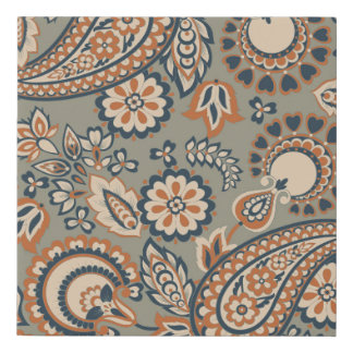 Paisley seamless vintage pattern. Vintage backgrou Faux Canvas Print