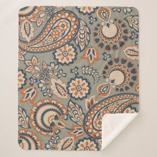 Paisley seamless vintage pattern. Vintage backgrou Sherpa Blanket