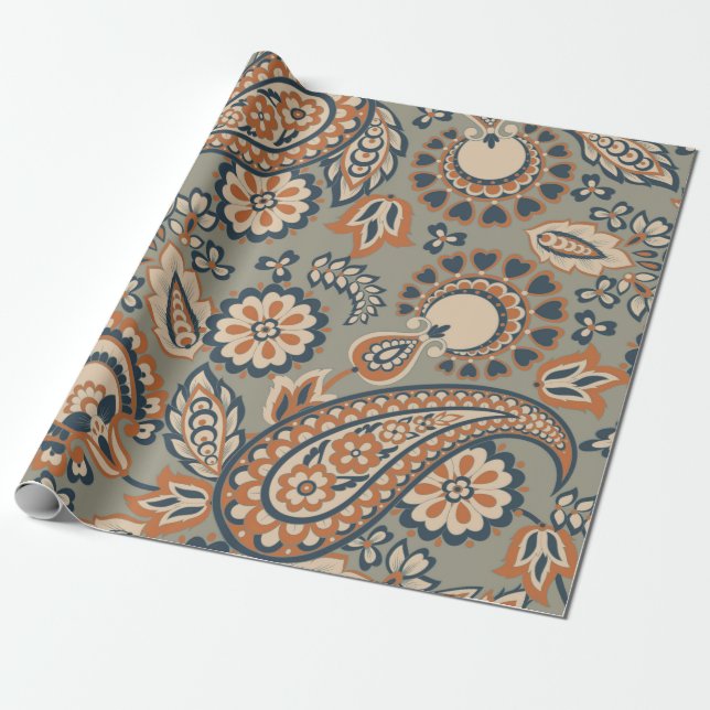 Paisley seamless vintage pattern. Vintage backgrou Wrapping Paper (Unrolled)