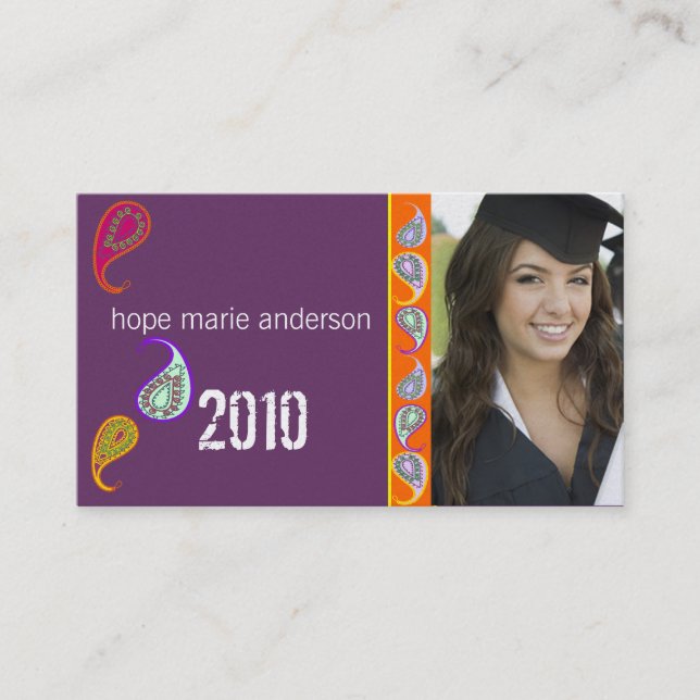 Paisley Senior Pictures Senior Profile Card (Front)