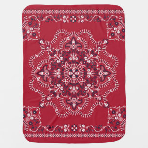 Paisley, skulls, bandana, square design. baby blanket