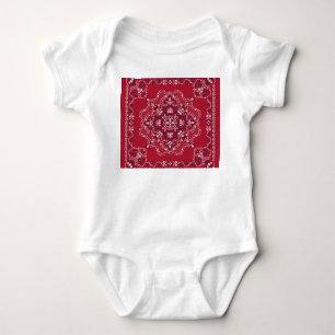 Paisley, skulls, bandana, square design. baby bodysuit