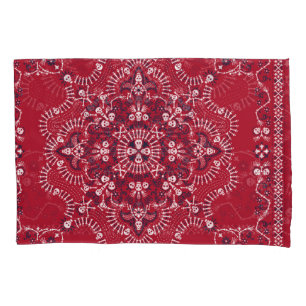 Paisley, skulls, bandana, square design. pillow case