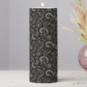 Paisley Steampunk Pillar Candle