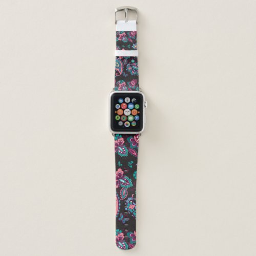Paisley Stripe Black Decorative Seamless Apple Watch Band