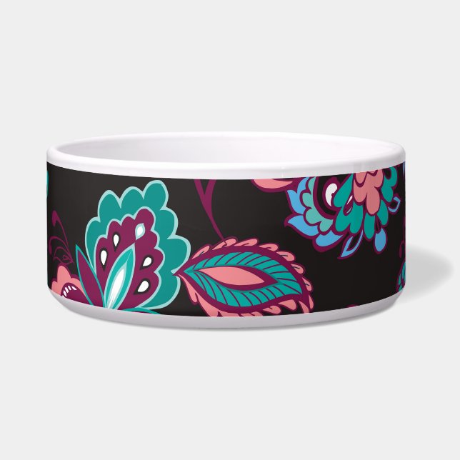 Paisley Stripe: Black Decorative Seamless Bowl (Front)