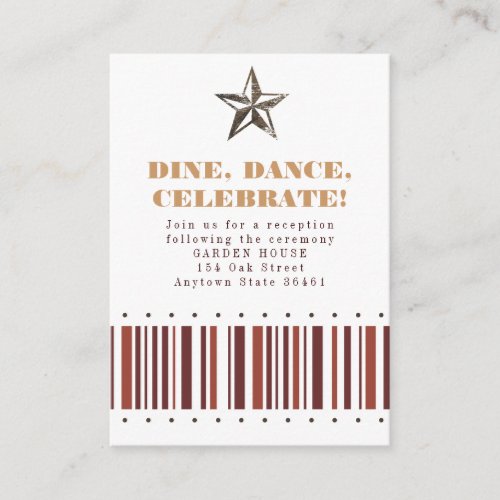 Paisley Stripes Reception or Information Card Business Card Templates