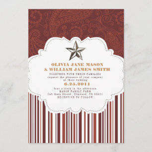 Paisley Stripes Wedding Invitation