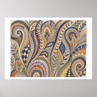Paisley style art poster