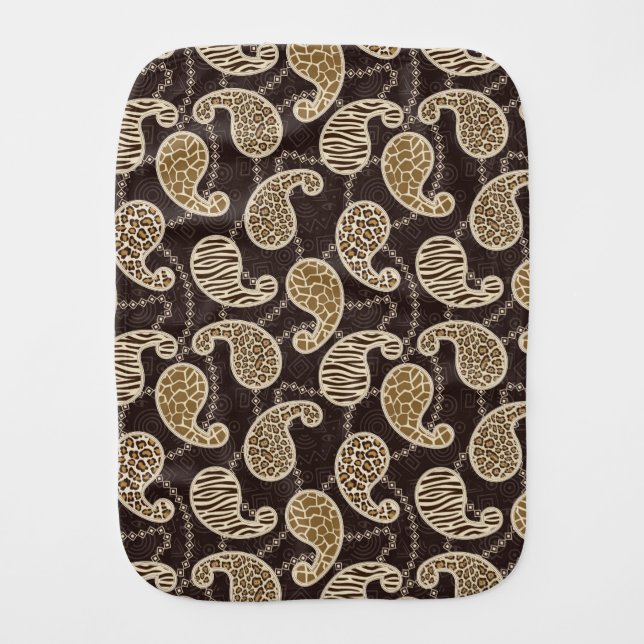 Paisley style background baby burp cloth (Front)
