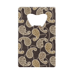 Paisley style background credit card bottle opener