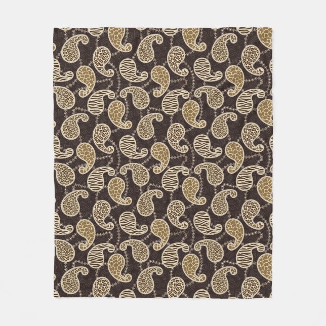 Paisley style background fleece blanket (Front)