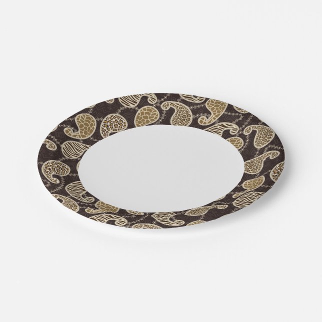 Paisley style background paper plates (Angled)