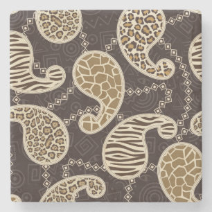 Paisley style background stone coaster