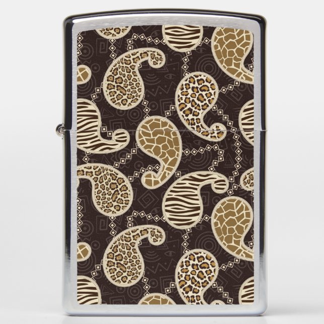 Paisley style background zippo lighter (Front)