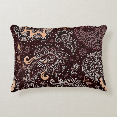 Paisley style colorful vintage seamless pattern accent pillow