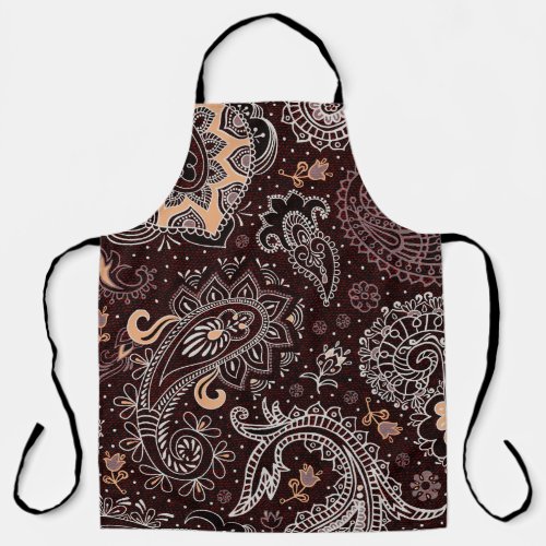 Paisley style colorful vintage seamless pattern apron