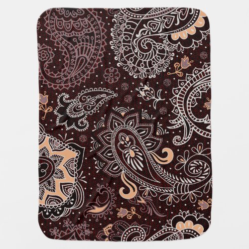 Paisley style colorful vintage seamless pattern baby blanket