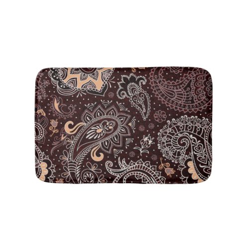 Paisley style colorful vintage seamless pattern bath mat