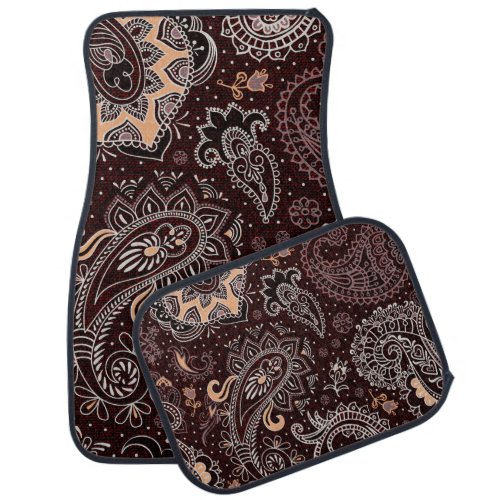 Paisley style colorful vintage seamless pattern car floor mat