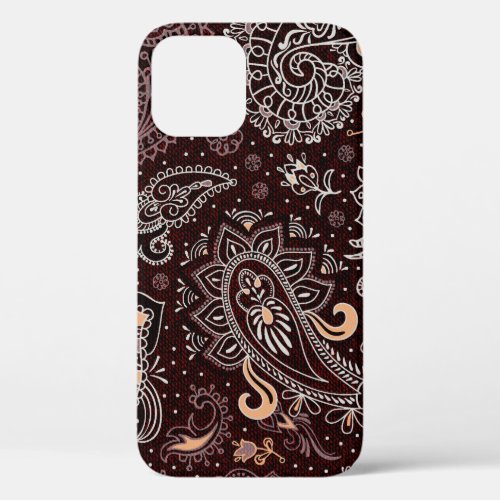 Paisley style colorful vintage seamless pattern iPhone 12 case