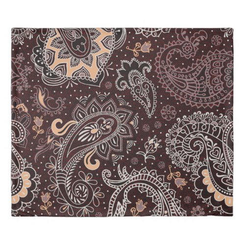 Paisley style colorful vintage seamless pattern duvet cover