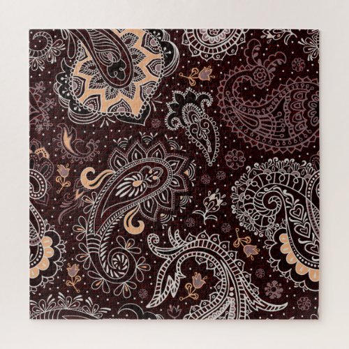 Paisley style colorful vintage seamless pattern jigsaw puzzle