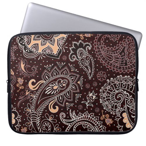 Paisley style colorful vintage seamless pattern laptop sleeve