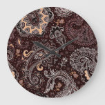 Paisley style: colorful, vintage seamless pattern large clock