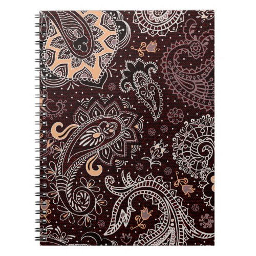 Paisley style colorful vintage seamless pattern notebook
