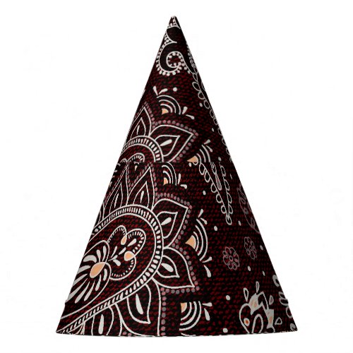 Paisley style colorful vintage seamless pattern party hat