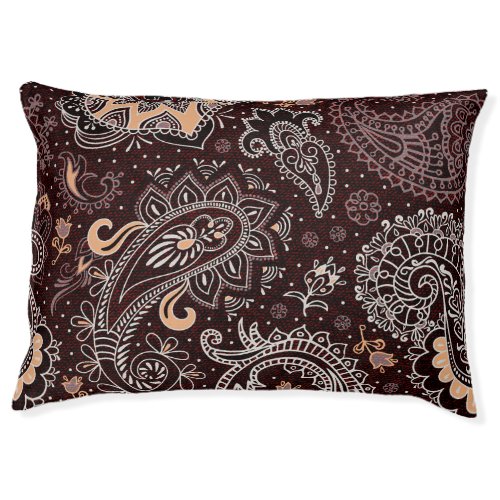 Paisley style colorful vintage seamless pattern pet bed