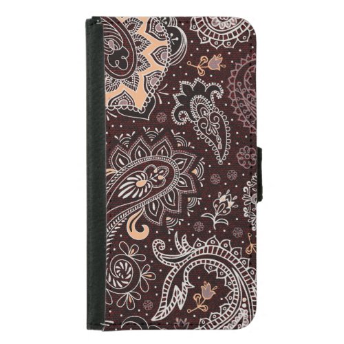 Paisley style colorful vintage seamless pattern samsung galaxy s5 wallet case