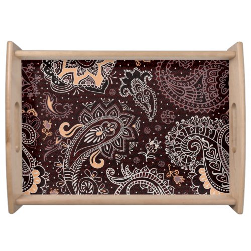 Paisley style colorful vintage seamless pattern serving tray