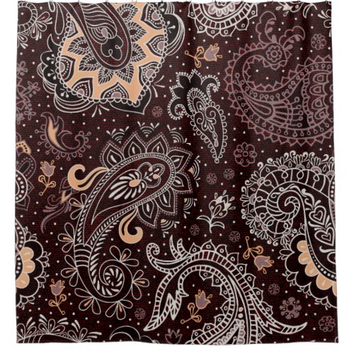 Paisley style colorful vintage seamless pattern shower curtain