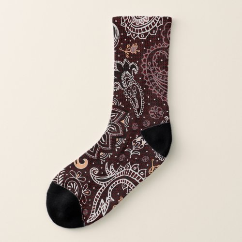 Paisley style colorful vintage seamless pattern socks